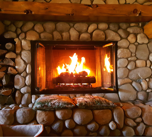 Rock fireplace grate