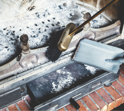 Fireplace brush and broom
