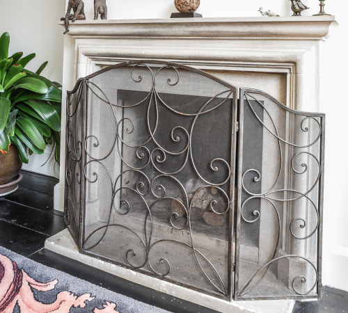 Silver Fireplace screen 